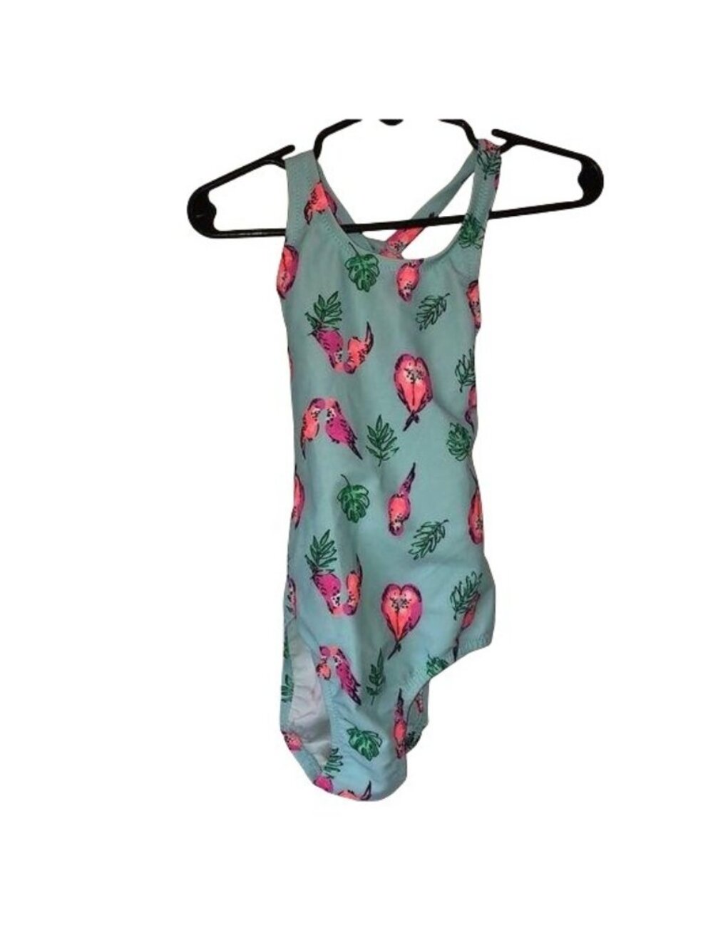 Oshkosh Bgosh Girls Tropical Parrot Print One-Piece Swimsuit Size 5